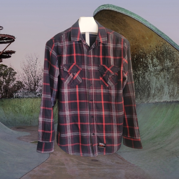 Red and Black Plaid Flannel Shirt - Picture 1 of 6